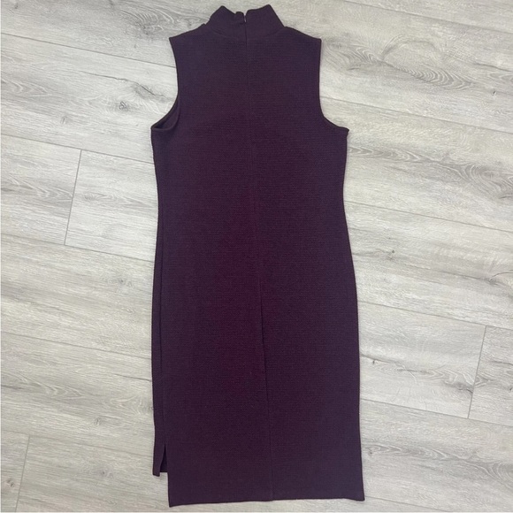Apt 9 Burgundy Textured Sleeveless Mock Neck Column Midi Dress Size L - Picture 5 of 7